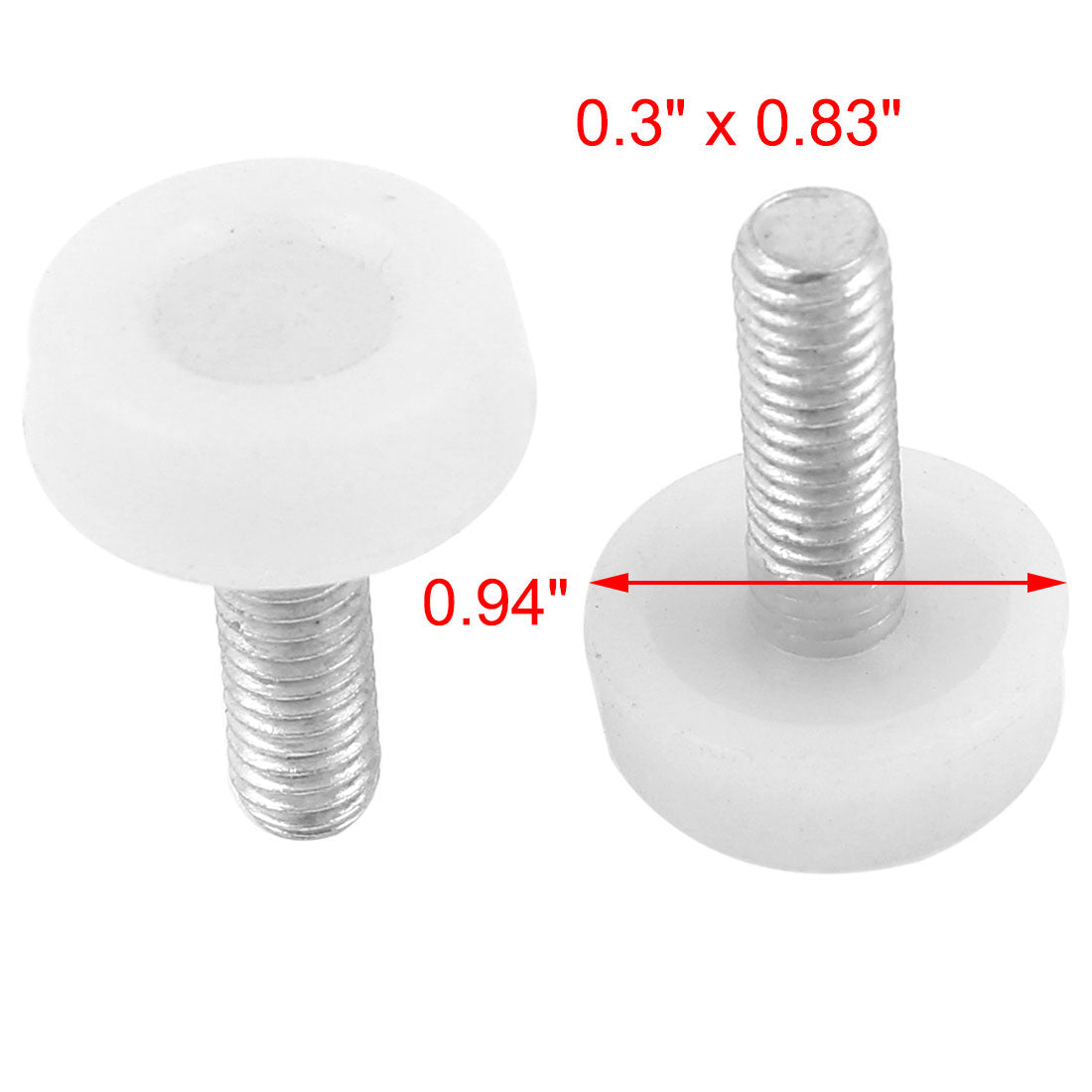 uxcell Uxcell 5 Pcs Screw On Type Furniture Glide Leveling Foot Adjuster White M8x21mm