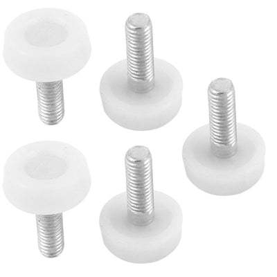 Harfington Uxcell 5 Pcs Screw On Type Furniture Glide Leveling Foot Adjuster White M8x21mm