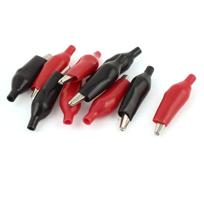 Harfington Uxcell 10 Pcs Red Black Boot Covered Testing Alligator Clip Mini Clamp