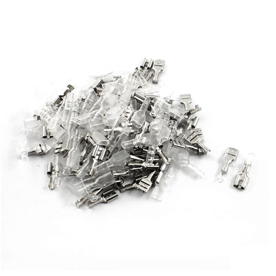 Harfington Uxcell 75Pcs 6.3mm Spade Crimp Cable Terminals Connector w PVC Insulated Cover