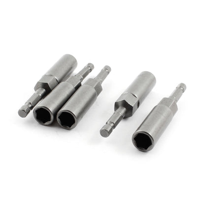 uxcell Uxcell 5 Pcs Non Magnetic 10mm Hex Socket Screw Driver Bits Tool Gray 80mm Length