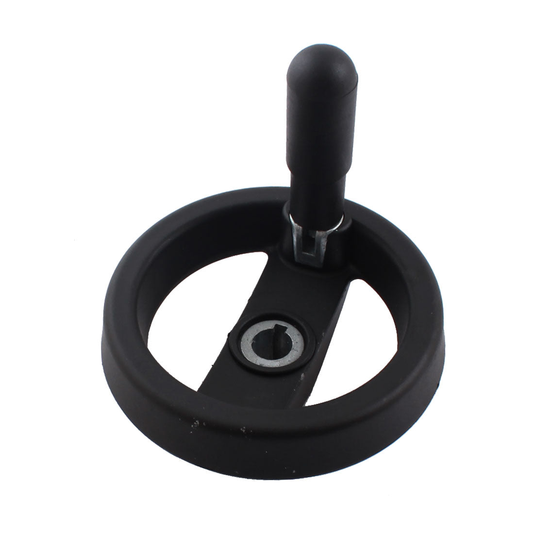 Uxcell Uxcell 12mmx100mm Black Plastic 2 Spoke Handwheel Hand Wheel w Revolving Handle for Industrial Milling Machine