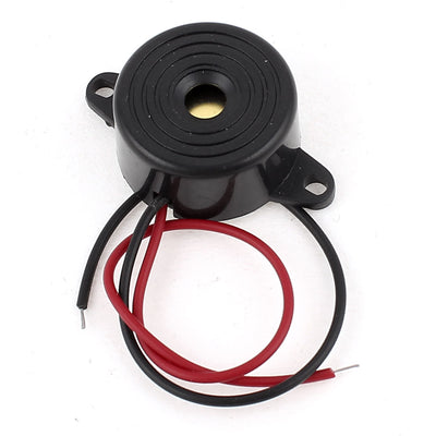 Harfington Uxcell DC3-24V Wire Leads Industrial Continuous Sound Electronic Alarm Buzzer Black