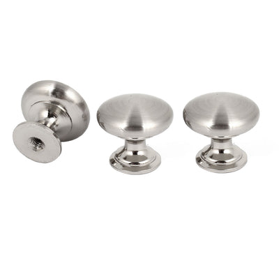 uxcell Uxcell 3 Pcs Silver Tone Round Shape Cupboard Cabinet Drawer Handle Pull Knob
