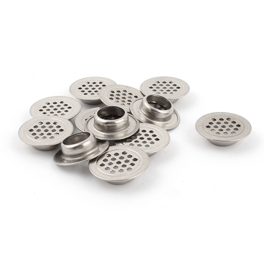uxcell Uxcell Home Silver Tone Stainless Steel Round Air Vent Louver 1.2" Dia 12pcs