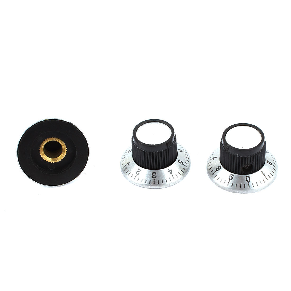 uxcell Uxcell 3pcs 15mm Dia Rotary Knob w 0-9 Dial for 6mm Dia Shaft Potentiometer