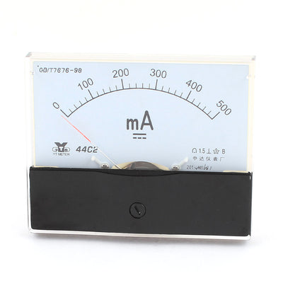 uxcell Uxcell 44C2 DC 0-500mA Dial Analog Panel Current Ammeter Ampere Meter
