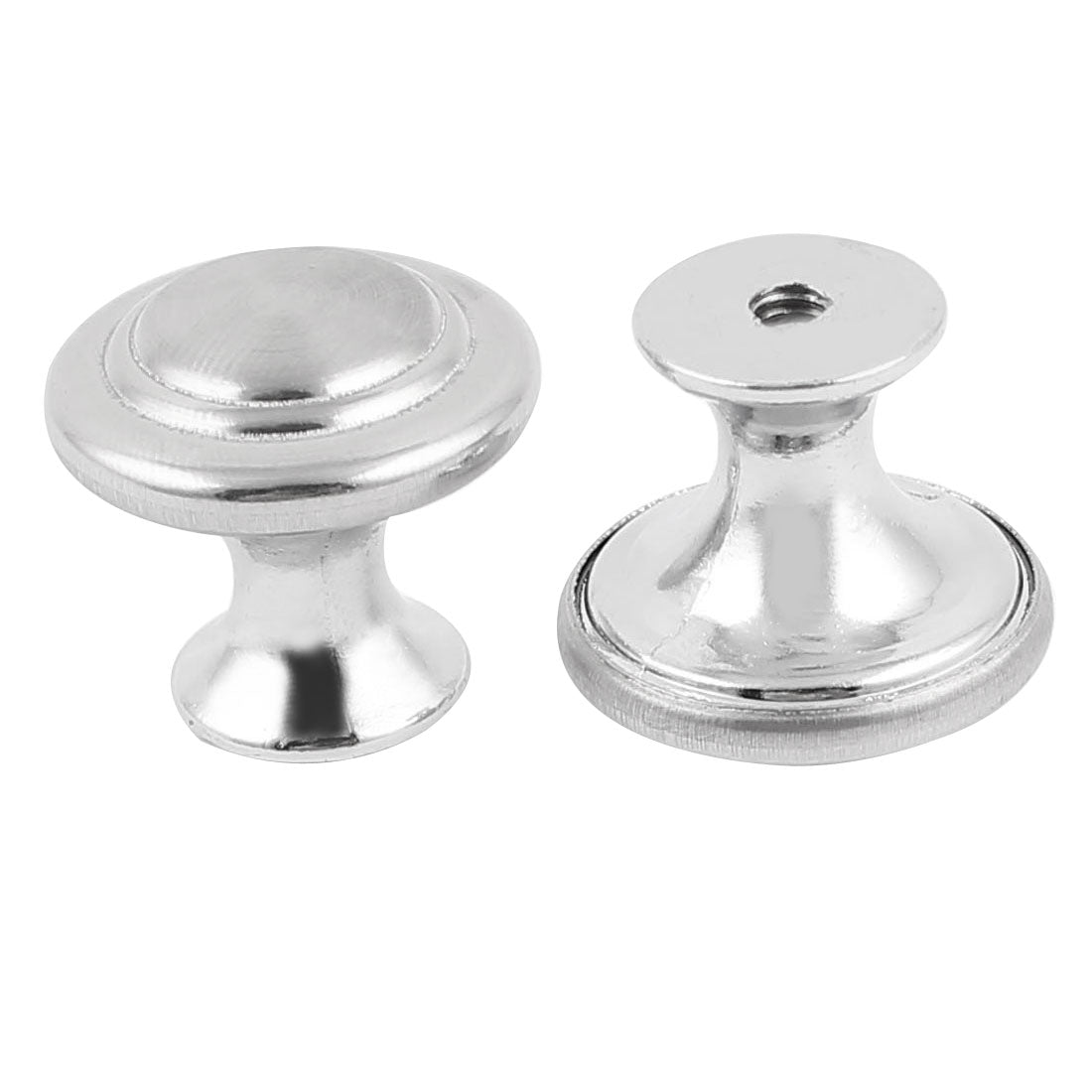 uxcell Uxcell 2 Pcs Cabinet Drawer 24mm Diameter Round Pull Knobs Handle Silver Tone