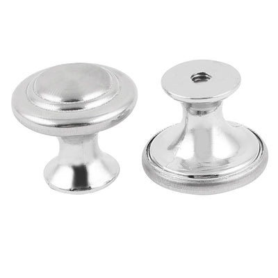 Harfington Uxcell 2 Pcs Cabinet Drawer 24mm Diameter Round Pull Knobs Handle Silver Tone