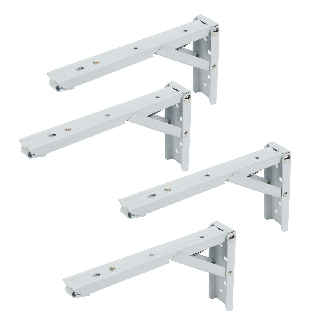 uxcell Uxcell 4 Pcs Right Angle Spring Loaded Folding Support Shelf Bracket 8" Length