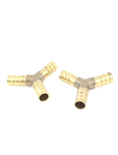Harfington Uxcell 2pcs 12mm Dia Y Type Tube Connector Hose Joiner Fittings Air Fuel Water Petrol