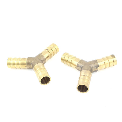 Harfington Uxcell 2pcs 12mm Dia Y Type Tube Connector Hose Joiner Fittings Air Fuel Water Petrol