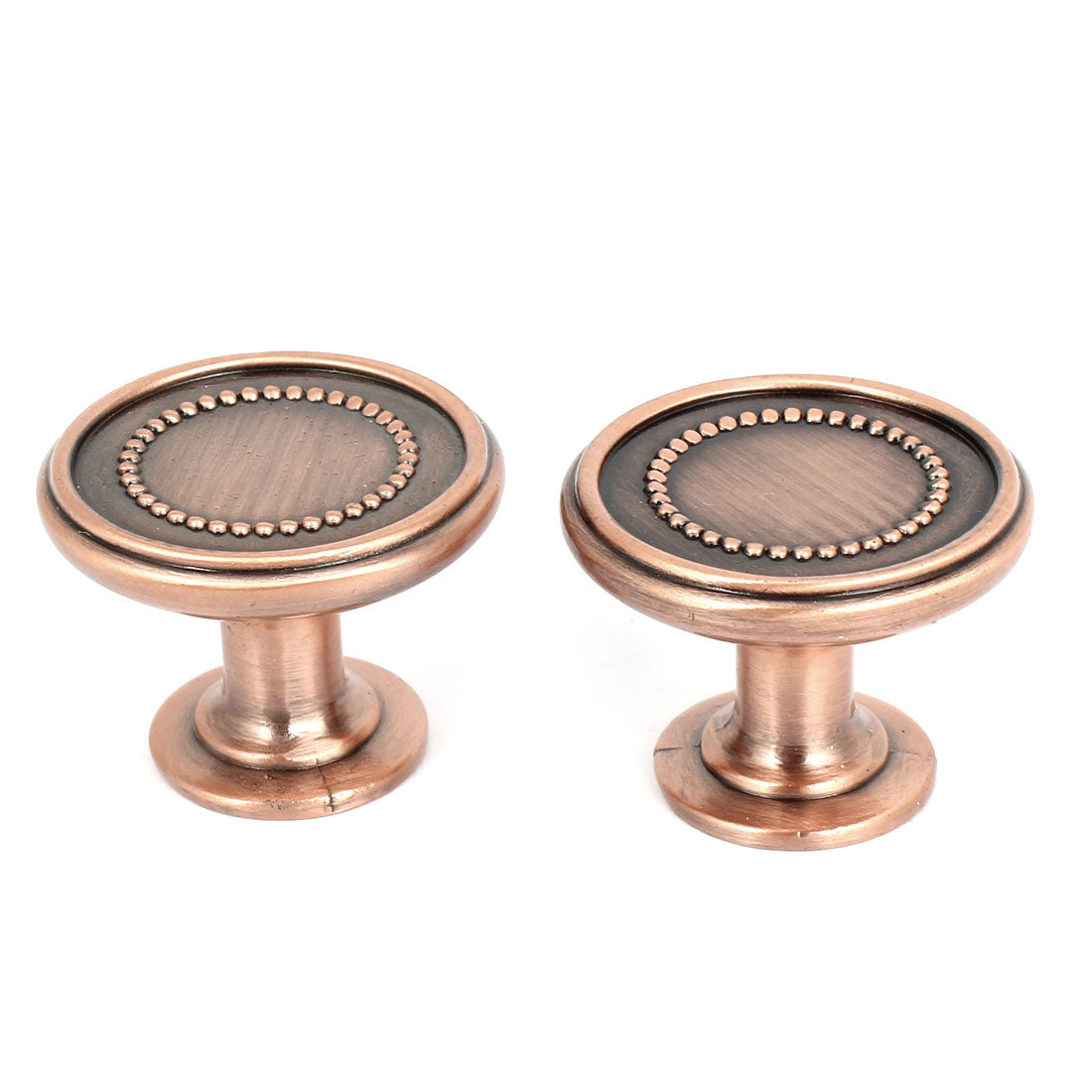 uxcell Uxcell Copper Tone Metal 30mm Round Knob Pull 2 Pcs for Cupboard Drawer Door