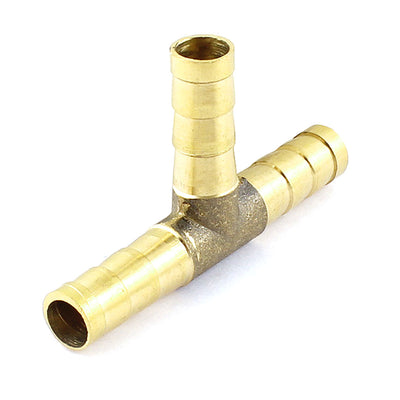 uxcell Uxcell 8mm Dia T Piece Air Water Fuel Brass Hose Joiner Tee Pipe Tube Fitting Connector