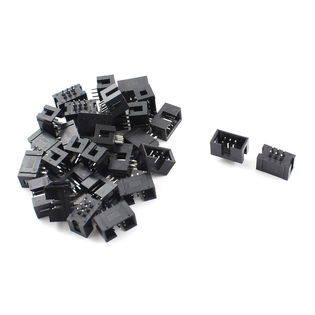 uxcell Uxcell 30 Pcs 2x3 6Pins 2.54mm Pitch Straight Type Pin Connector IDC Box Headers