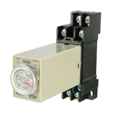 Harfington Uxcell AC 110V H3Y-2 0-6 Minutes 6Min DPDT 8 Pins Power on Time Delay Relay w Socket