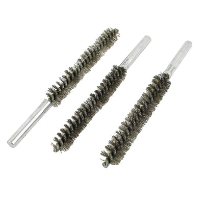 Harfington Uxcell 16cm Length 15mm Diameter Stainless Steel Wire Tube Cleaning Brush 3 Pcs