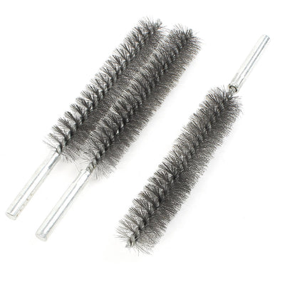 Harfington Uxcell 17cm Length 25mm Diameter Stainless Steel Wire Tube Cleaning Brush 3 Pcs