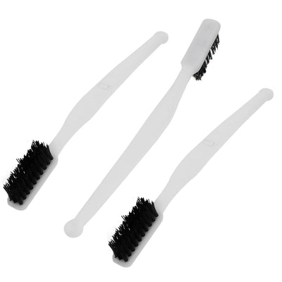 uxcell Uxcell 18cm Length White Plastic Handle Nylon Wire Cleaning Brush 3 Pcs