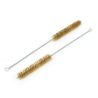 uxcell Uxcell 2 Pcs 20mm Diameter Brass Wire Tube Brush Cleaning Tool 30cm Length