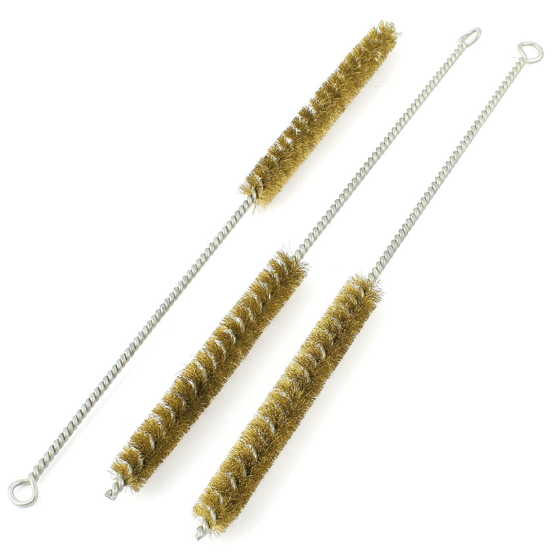 uxcell Uxcell 3 Pcs 15mm Diameter Brass Wire Tube Brush Cleaning Tool 30cm Length