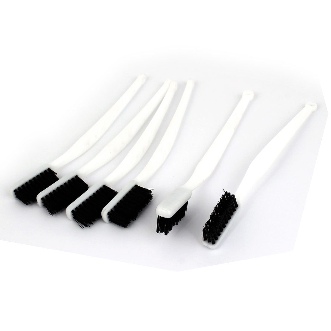 uxcell Uxcell 18cm Length White Plastic Handle Nylon Wire Cleaning Brush 6 Pcs