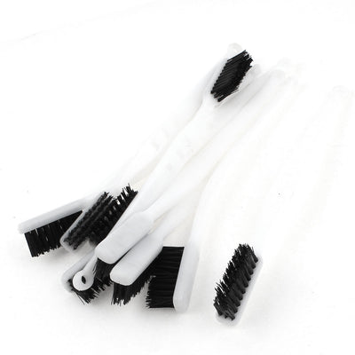 uxcell Uxcell 18cm Length White Plastic Handle Nylon Wire Cleaning Brush 10 Pcs