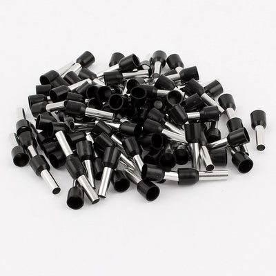 uxcell Uxcell 100 Pcs 6mm2 Crimp Cord Wire End Terminal Insulated Bootlace Ferrule Connector Black