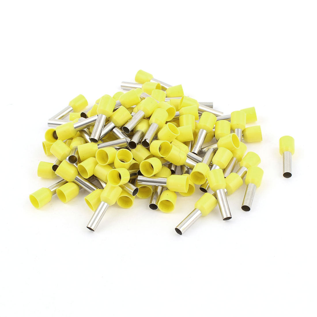 uxcell Uxcell 100 Pcs  6mm2 Crimp Cord Wire End Terminal Insulated Bootlace Ferrule Connector Yellow