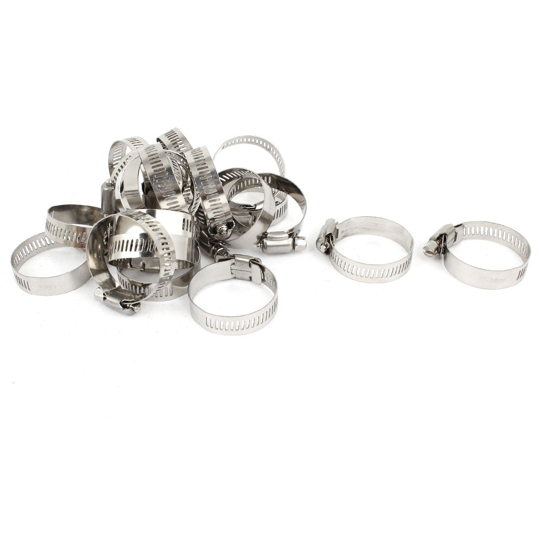 uxcell Uxcell 25 Pcs 21-44mm Range Stainless Steel Adjustable Band  Hose Clamps