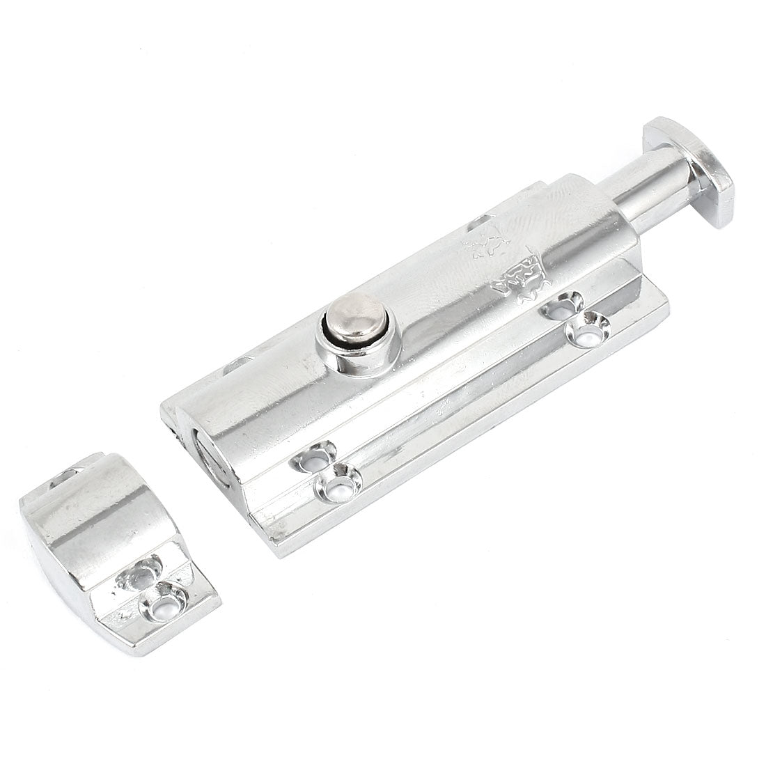 uxcell Uxcell Silver Tone Round Button Auto Barrel Door Latch Bolt 105mm Length
