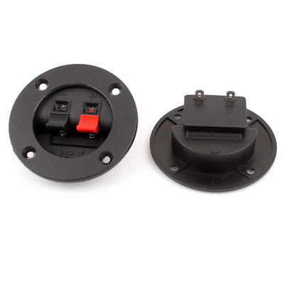 uxcell Uxcell 2 Pcs Round Shape Red Black 2 Position Spring Clip Audio Speaker Terminals
