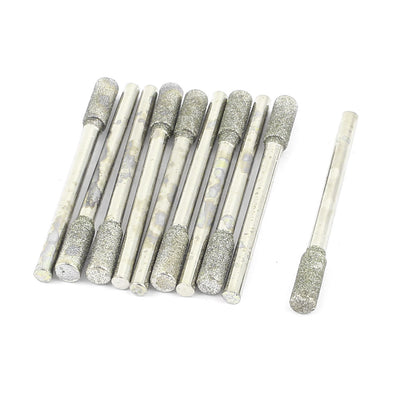 uxcell Uxcell 3mm Shank 4mm Cylinder Head Mounted Points Grinding Bit 10 Pcs