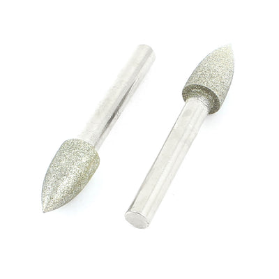 Harfington Uxcell 6mm x 10mm Tapered Head Buffing Bits Diamond Mounted Point 2 Pcs
