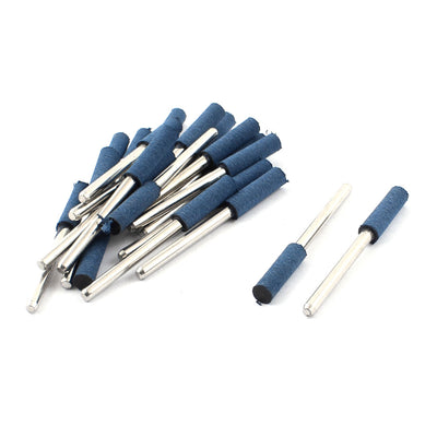 uxcell Uxcell 22 Pcs 3mm Shank 5mm Cone Head Blue Rubber Polishing Mounted Point