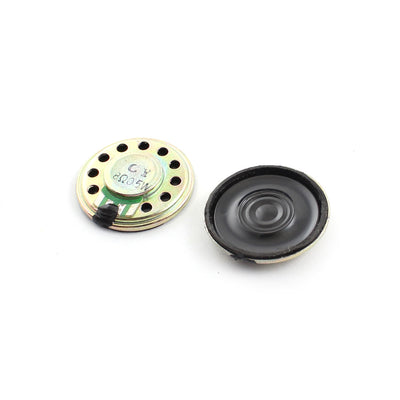 uxcell Uxcell 2Pcs 0.5W 8 ohm 28mm Round Black Plastic Shell Magnet Electronic Speaker Loudspeaker