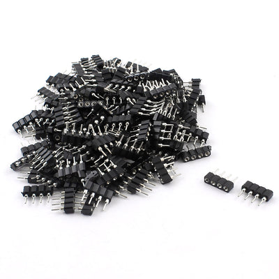 Harfington Uxcell 150Pcs 2.54mm Pitch PCB Female IC Breakable 4Pin Single Row Round Header Socket Strip