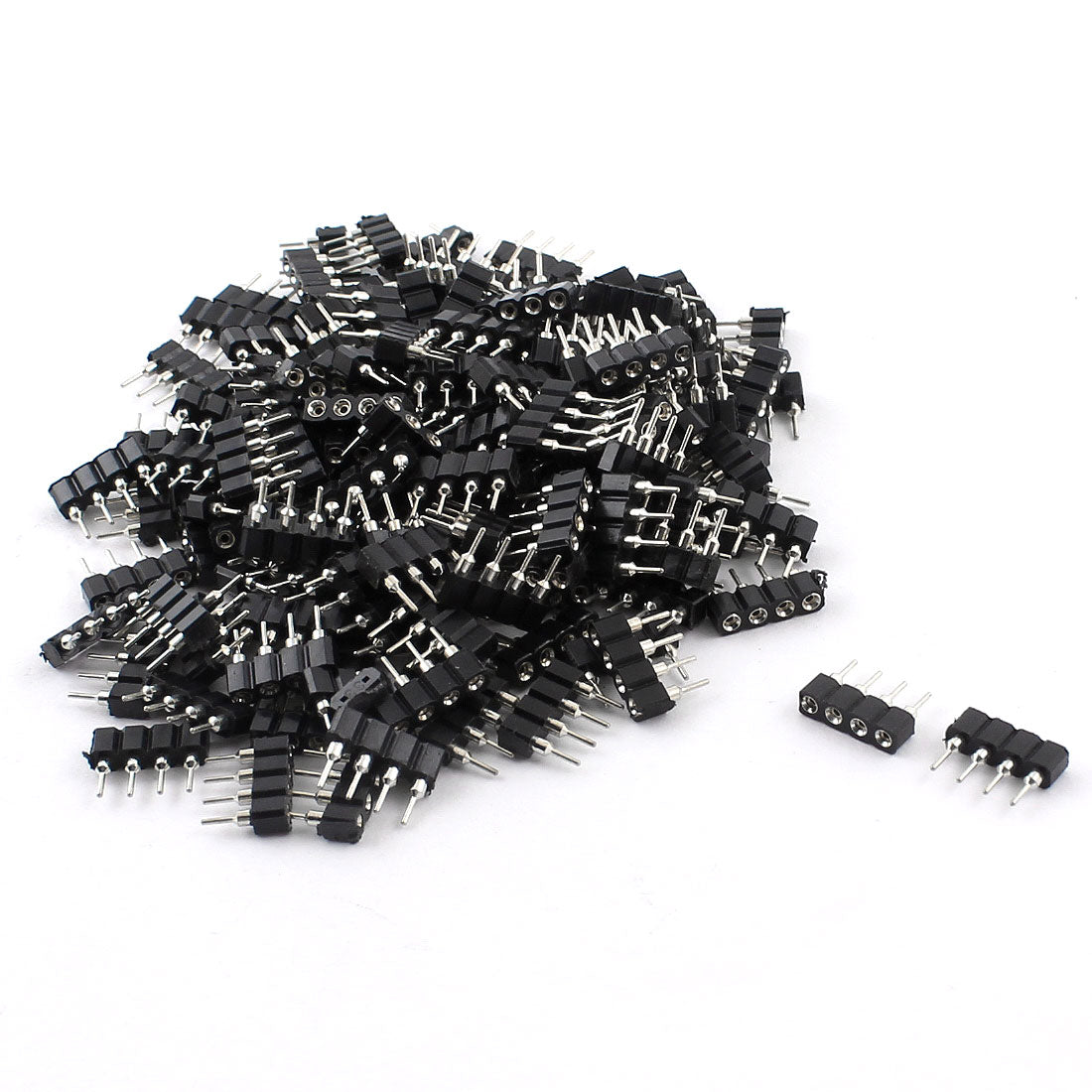 uxcell Uxcell 150Pcs 2.54mm Pitch PCB Female IC Breakable 4Pin Single Row Round Header Socket Strip