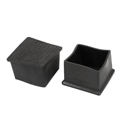 Harfington Uxcell 2 Pcs 45mm x 45mm Square Rubber Furniture Leg Foot Cover Holder Protector