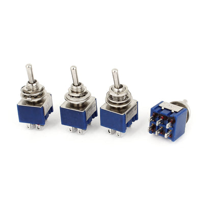 uxcell Uxcell AC 125V 6A DPST 3 Position ON/OFF/ON Self Locking Toggle Switch  4 Pcs