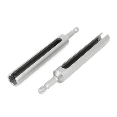 Harfington Uxcell 2 Pcs 120mm Length 10mm Hex Nut Socket Slotted Extension Driver Bit
