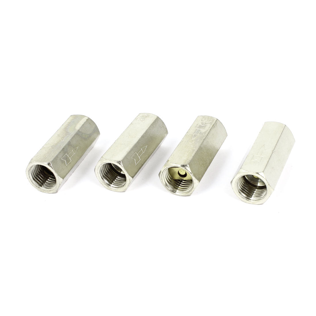 uxcell Uxcell 4Pcs 1/4BSP Female Thread Water Air Pneumatic Non-Return Straight Single One Way Check Valve