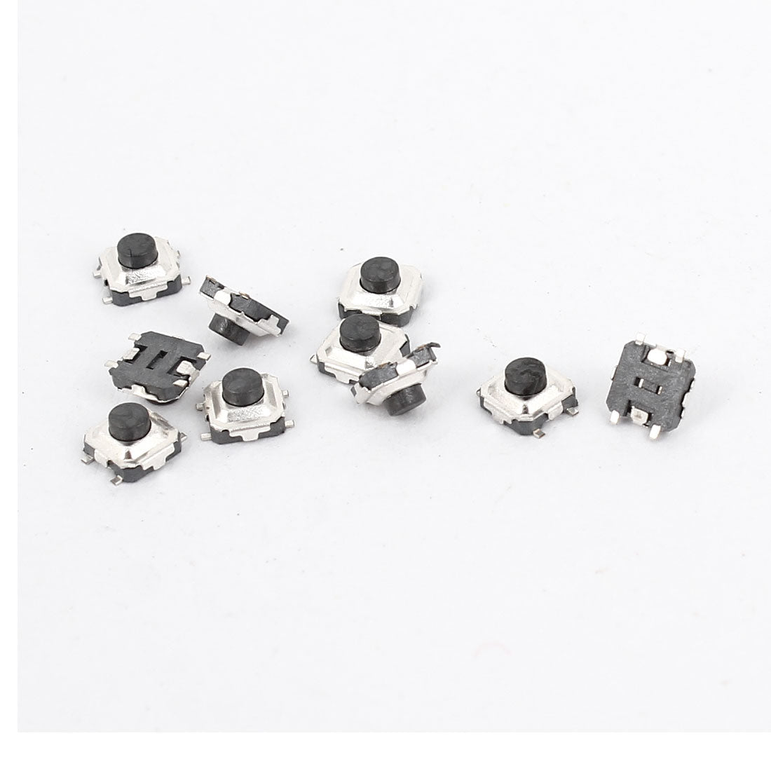 uxcell Uxcell 10pcs Surface Mounted Devices SMT Panel PCB 4-Terminal Momentary Tactile Tact Pushbutton Switch 3x3x2mm