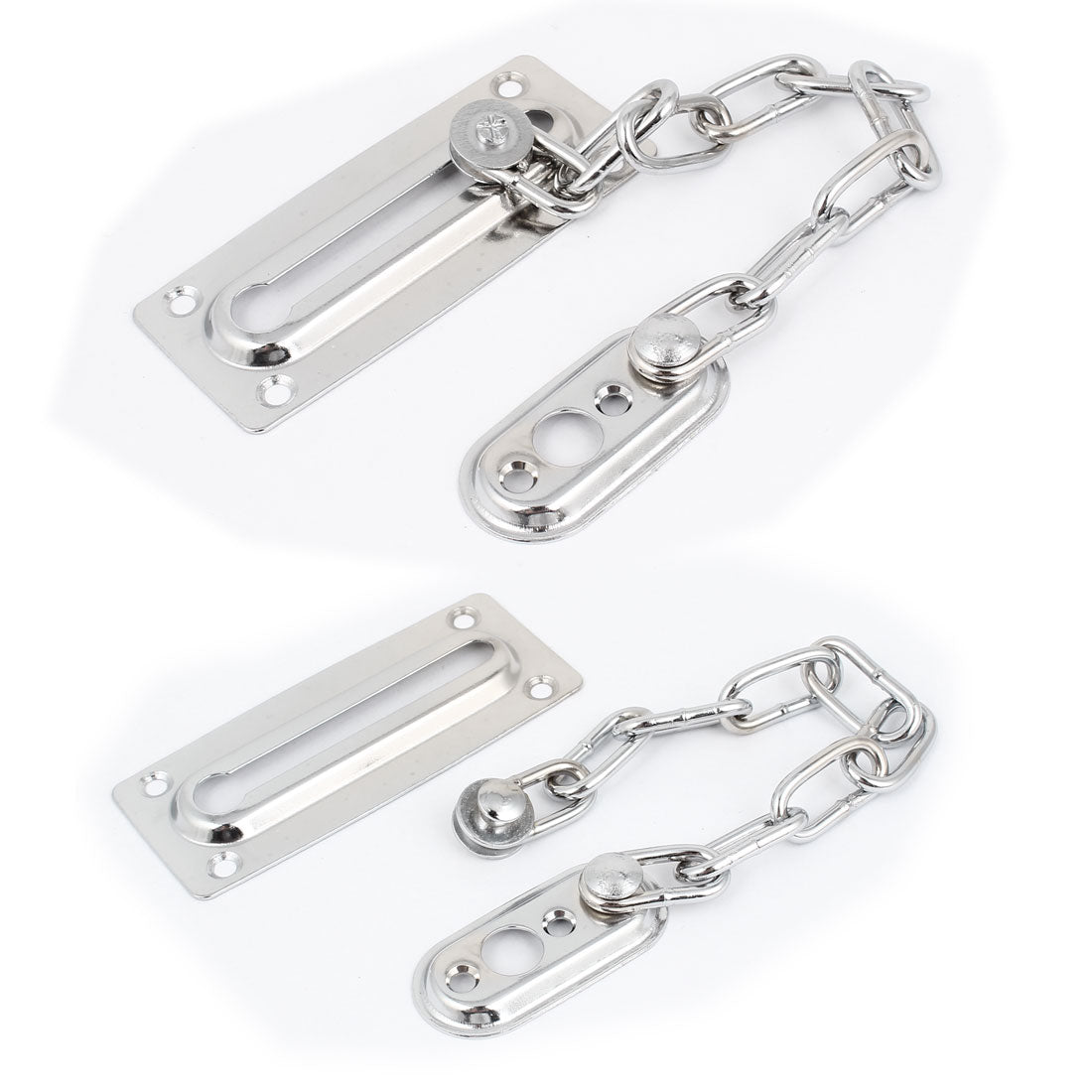 uxcell Uxcell Home Office Silver Tone Metal Security Door Locking Lock Chain Guard 2 Pcs