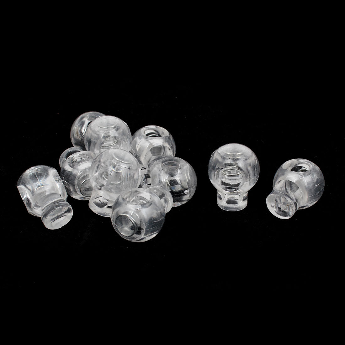 uxcell Uxcell 10 Pcs Clear Plastic Ball Round Toggle Clip Stopper Cord Locks Fastener