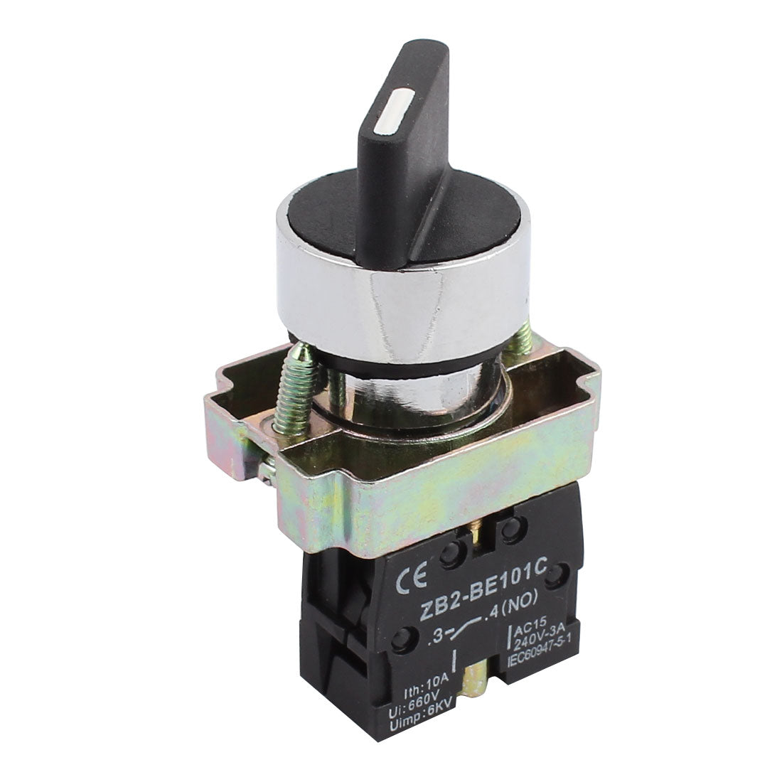 uxcell Uxcell ZB2-BE101C NO SPST 2 Positions Maintained Rotary Select Selector Switch 600V 10A