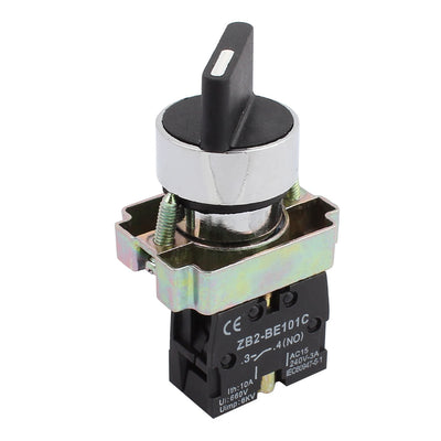 Harfington Uxcell ZB2-BE101C NO SPST 2 Positions Maintained Rotary Select Selector Switch 600V 10A