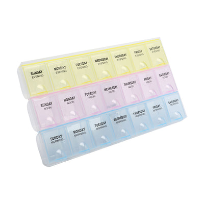 Harfington Uxcell AM NOON PM 7 Day Weekly  Pill Box Dispenser Organizer Holder Case