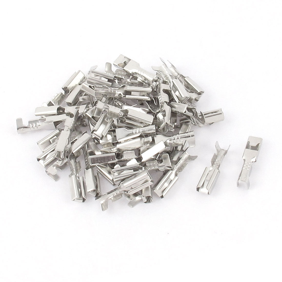 uxcell Uxcell 50Pcs 2.8mm Non Insulation Metal Female Crimp Spade Terminal Electrical Wire Connector