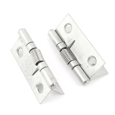 Harfington Uxcell 2pcs Spring Loaded Silver Tone Metal Window Cabinets Door Hinges Hardware 1.5"